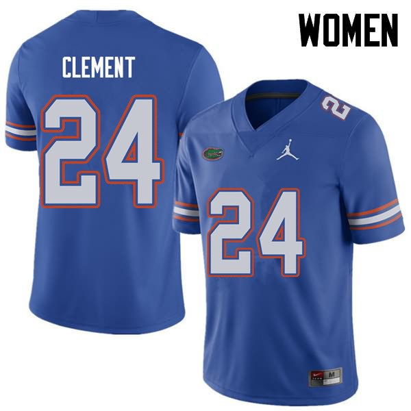 Women's NCAA Florida Gators Iverson Clement #24 Stitched Authentic Jordan Brand Royal College Football Jersey VPJ5265LP